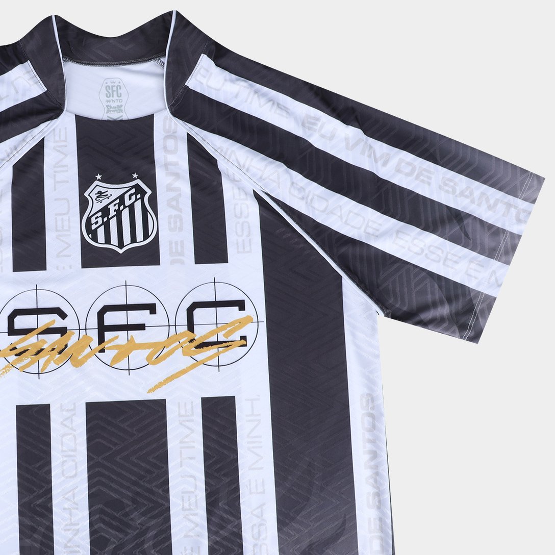 Camisa Polo Santos Eu Vim de Santos Masculina - Branco