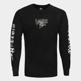 Camiseta Manga Longa Santos Fish Drip Masculina - Preto